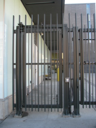 Personnel gate with cardlock and keyed deadbolt